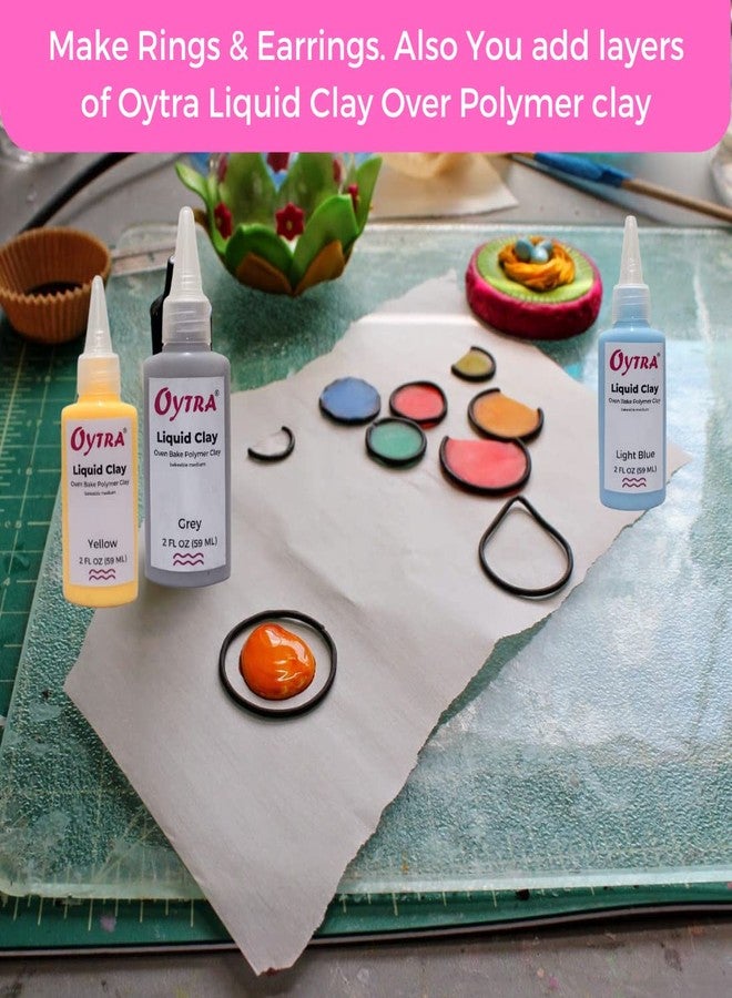 Oytra 60 ml Liquid Polymer Oven Bake Clay for Jewelry Making and Clay Softener and Art Craft DIY (Yellow) - Image 3